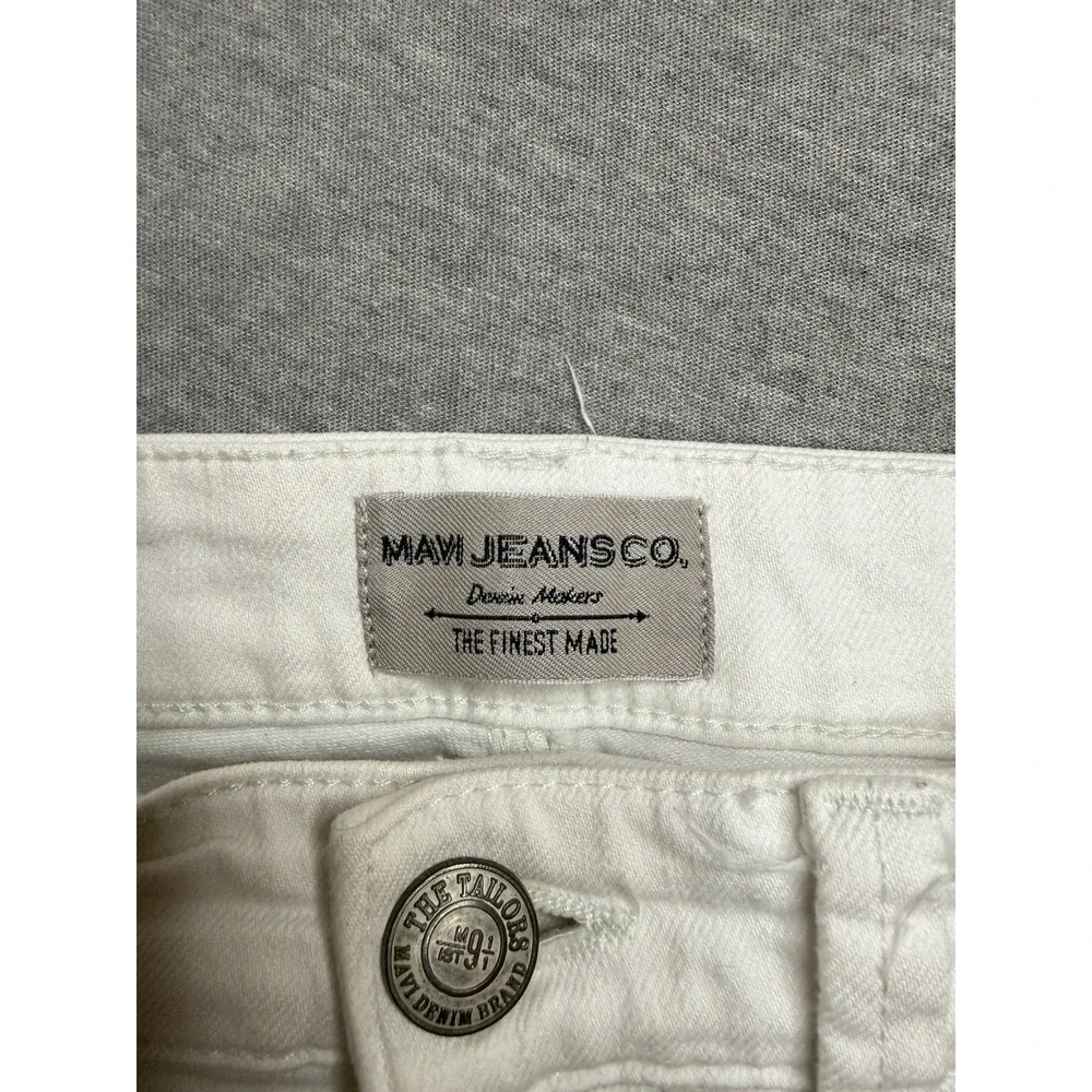 MAVi Jake Slim Leg 5-Pocket Stretch‎ Denim Jeans. White, Men's 30x28
